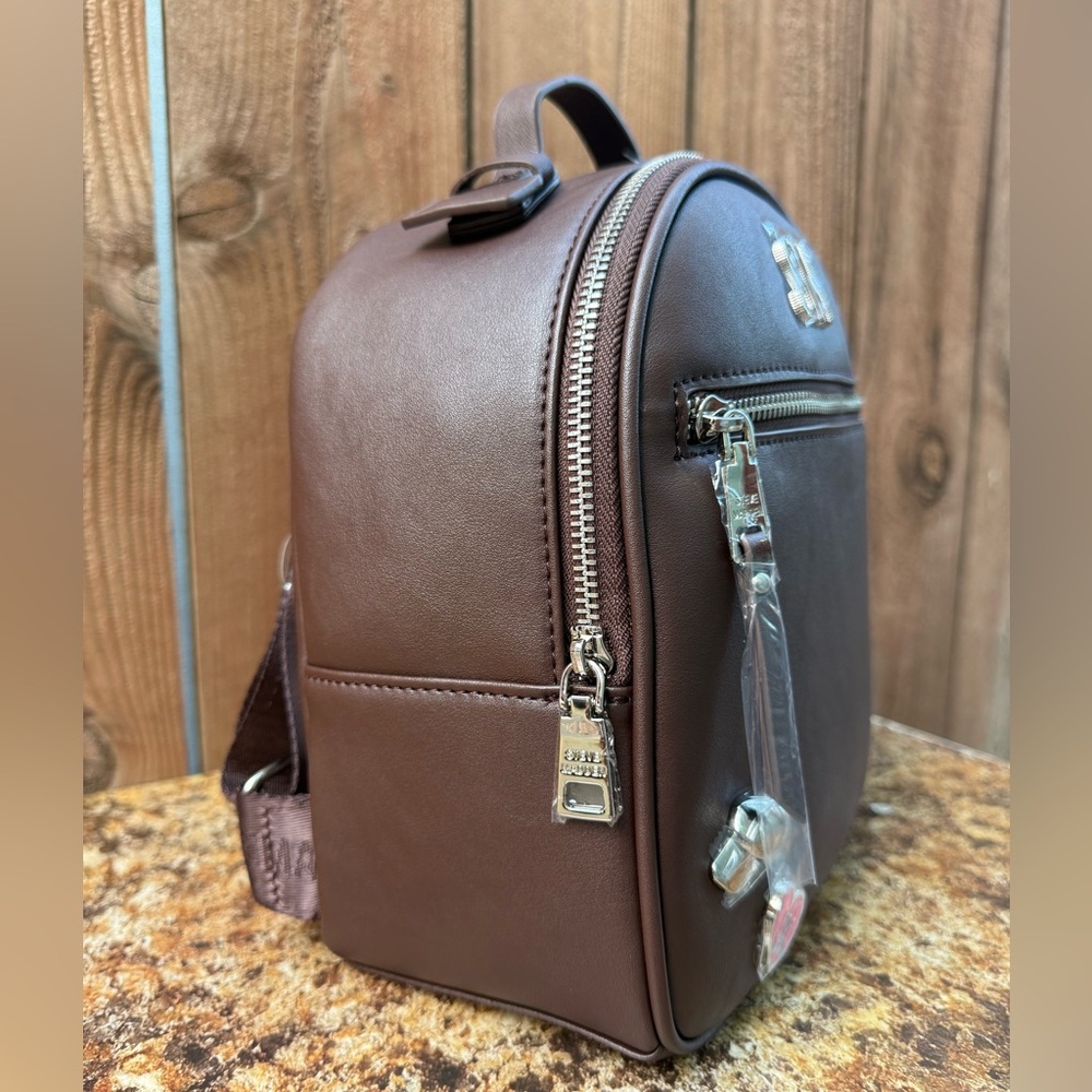 Steve Madden Chocolate BBLOGO Mini Backpack - Picture 5 of 14